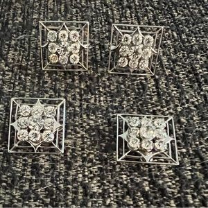Darius NY vintage 1940s crystal earrings and scatter pins set